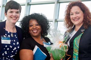 Keynote speaker Tracy Keller (right) with Laura Soulsby and Ivory Warren (middle)