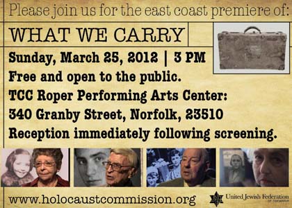 Flyer for premier of What We Carry film