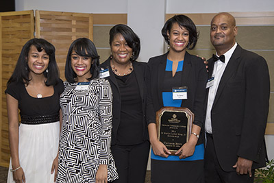 TCC alumna Tatiana Britt with her family at the Dr. Martin Luther King Jr. Scholarship Award ceremony