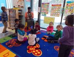 Children at Chesapeake begin their day with circle time.