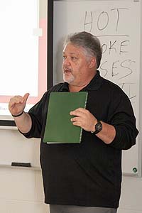 Rick Dienst teaching a fire science technology class