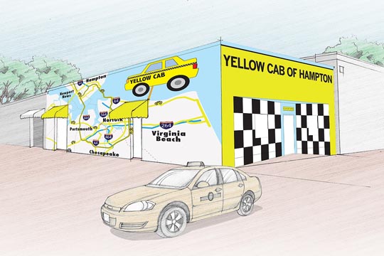 Megan Hodges' winning entry in the Yellow Cab design contest