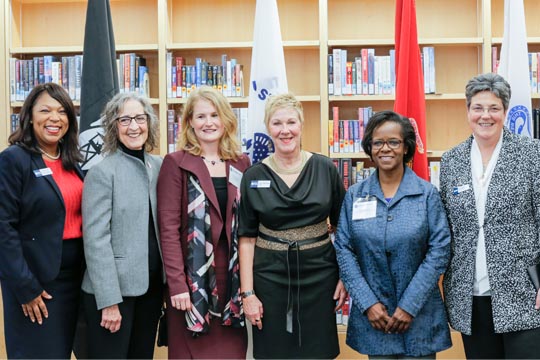 From left, Felicia Blow, Therese Hughes, Vanessa Christie, Edna Baehre-Kolovani, Ingrid McGowan and Jeanne Natali