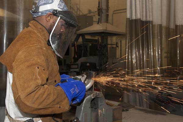 Grinding is also part of the process of welding